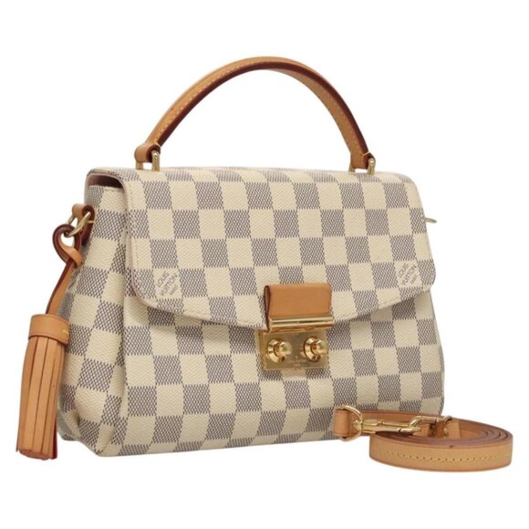 LOUIS VUITTON Damier Azur Croisette Hand Bag 2way N41581 LV Auth 118150 - Picture 1 of 16